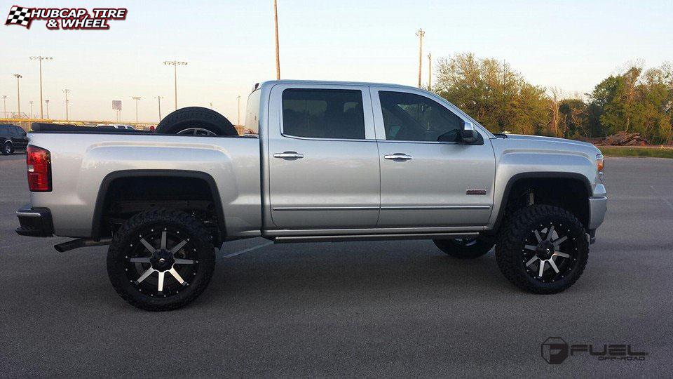 vehicle gallery/gmc sierra fuel maverick d261 22X12 Black & Machined wheels and rims