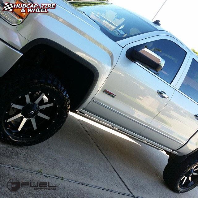 vehicle gallery/gmc sierra fuel maverick d261 22X12 Black & Machined wheels and rims