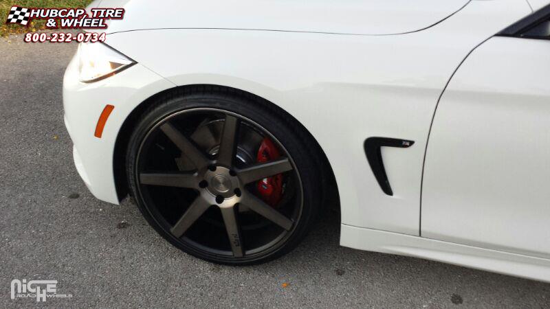 vehicle gallery/bmw 435i niche verona m150 20x9  Black & Machined with Dark Tint wheels and rims