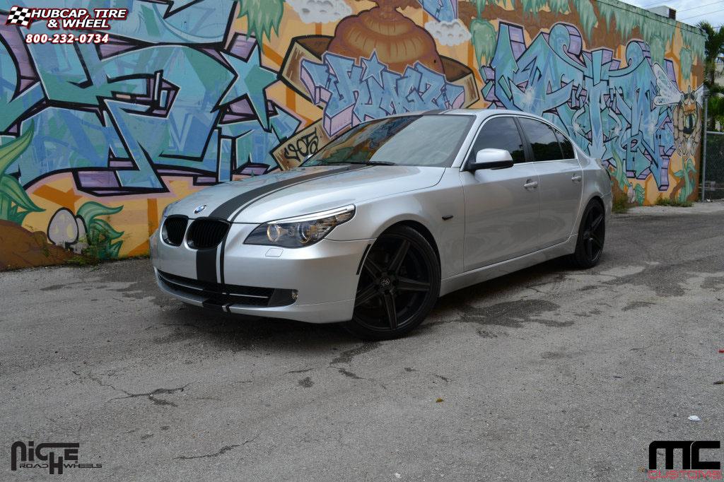 vehicle gallery/bmw 528i niche apex m126 20x85  Black & Machined with Dark Tint wheels and rims