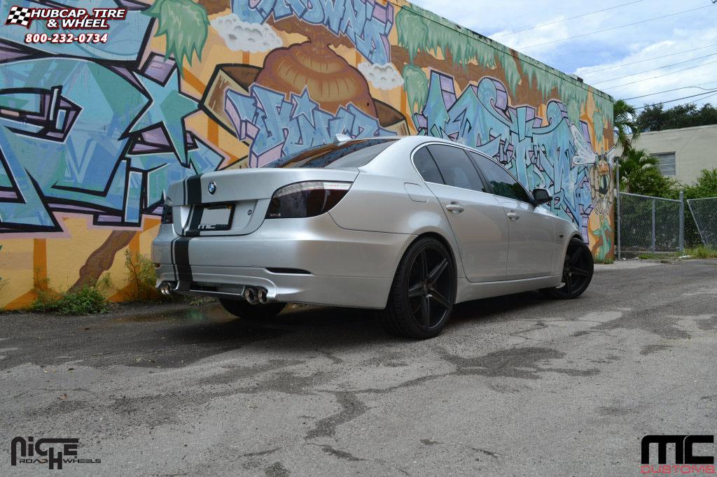 vehicle gallery/bmw 528i niche apex m126 20x85  Black & Machined with Dark Tint wheels and rims