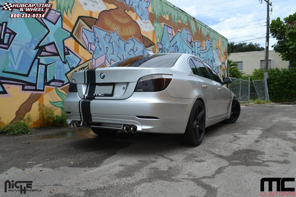 vehicle gallery/bmw 528i niche apex m126 20x85  Black & Machined with Dark Tint wheels and rims