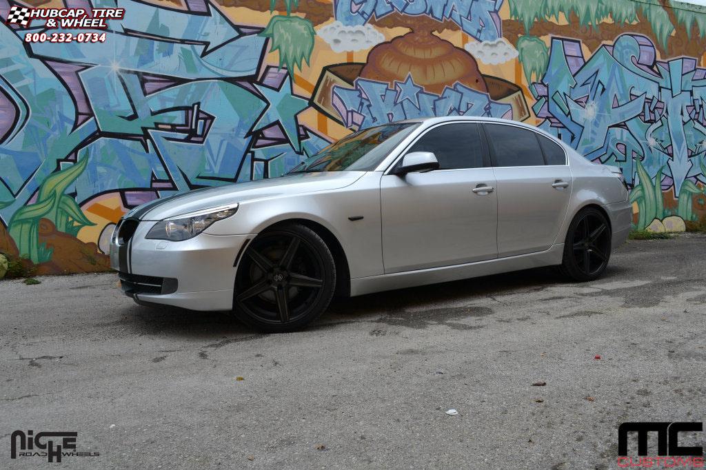 vehicle gallery/bmw 528i niche apex m126 20x85  Black & Machined with Dark Tint wheels and rims