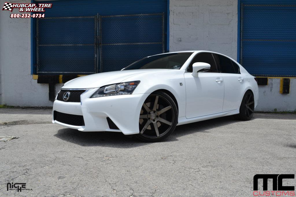 vehicle gallery/lexus gs 350 niche verona m150 20x9  Black & Machined with Dark Tint wheels and rims