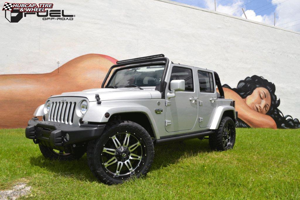 vehicle gallery/jeep wrangler fuel hostage d532 0X0  Matte Black & Machined Face wheels and rims