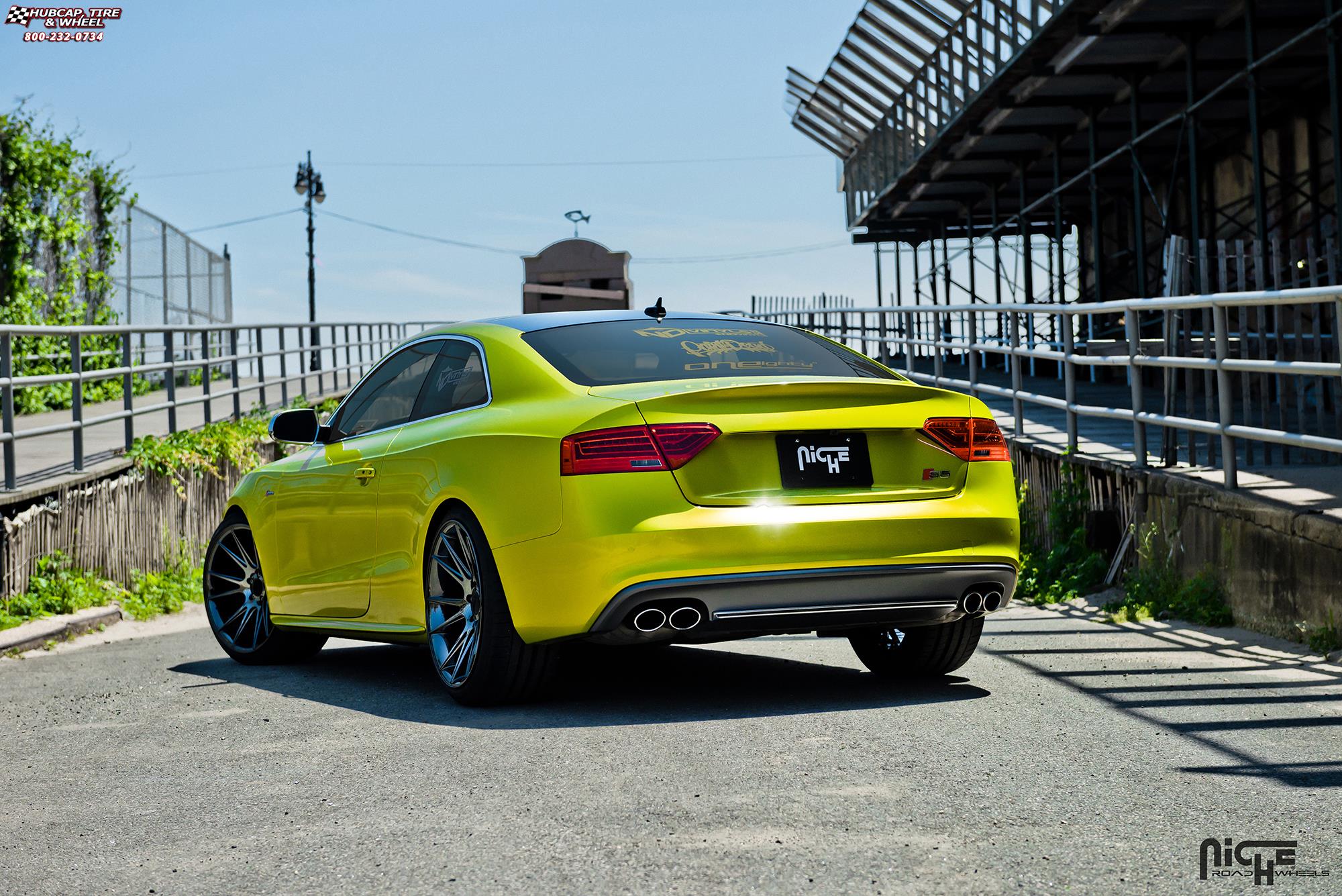 vehicle gallery/audi s5 niche vicenza m154 20x105  Black Chrome wheels and rims