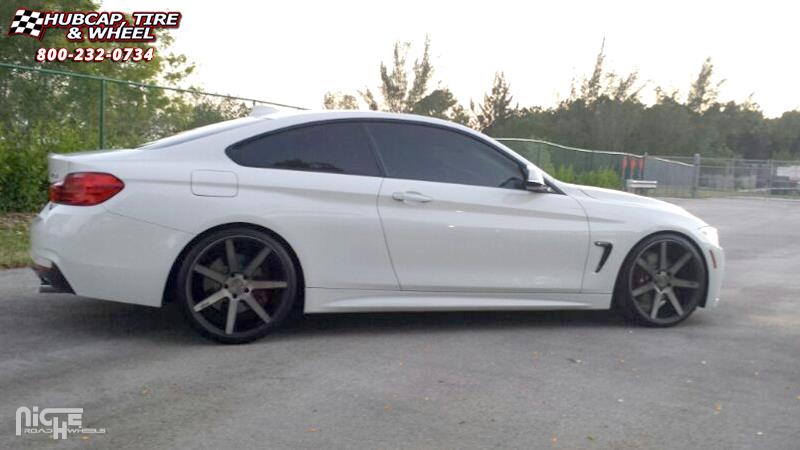 vehicle gallery/bmw 435i niche verona m150 20x9  Black & Machined with Dark Tint wheels and rims