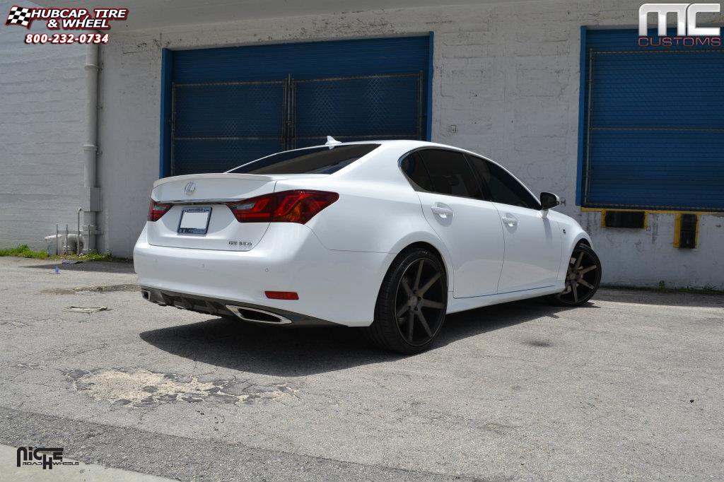 vehicle gallery/lexus gs 350 niche verona m150 20x9  Black & Machined with Dark Tint wheels and rims