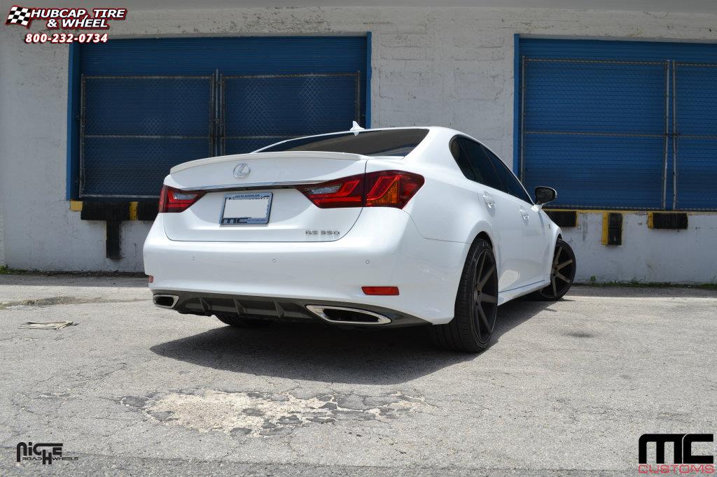vehicle gallery/lexus gs 350 niche verona m150 20x9 Black & Machined with Dark Tint wheels and rims