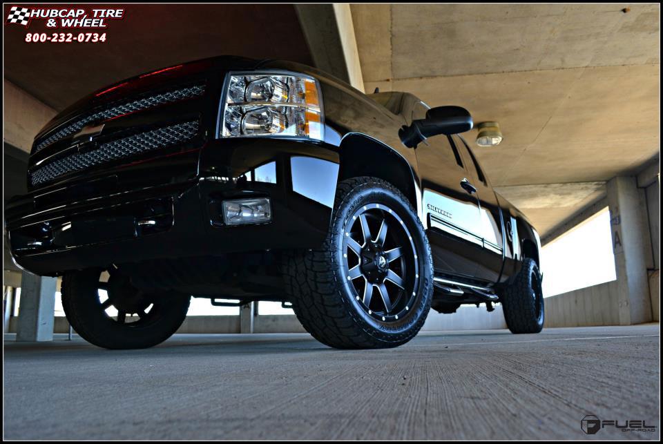vehicle gallery/chevrolet silverado fuel maverick d538 20X9  Black & Milled wheels and rims