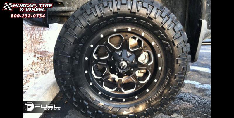 vehicle gallery/nissan titan fuel boost d534 18X9  Matte Black & Milled wheels and rims