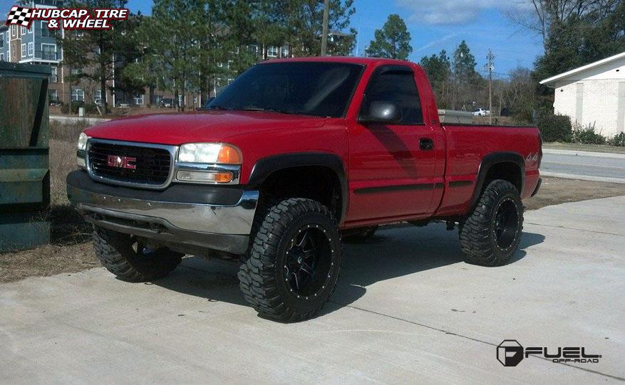 vehicle gallery/gmc sierra fuel maverick d538 20X12  Black & Milled wheels and rims