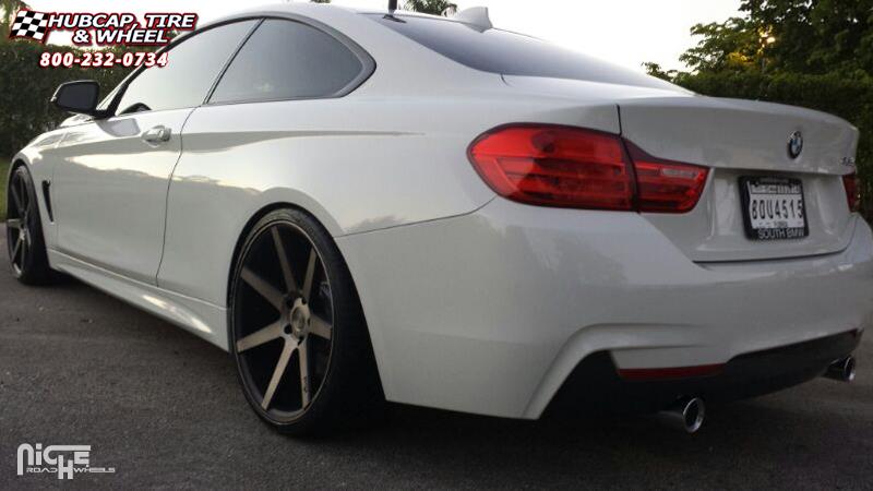 vehicle gallery/bmw 435i niche verona m150 20x9  Black & Machined with Dark Tint wheels and rims