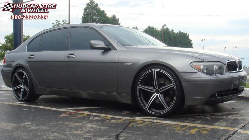 vehicle gallery/2009 bmw 745i foose speed f136  Black  Machined wheels and rims