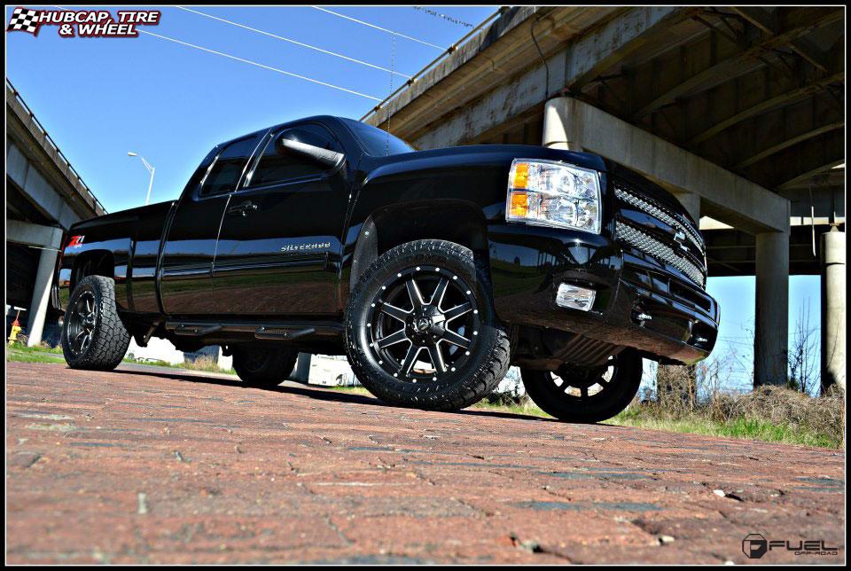 vehicle gallery/chevrolet silverado fuel maverick d538 20X9  Black & Milled wheels and rims
