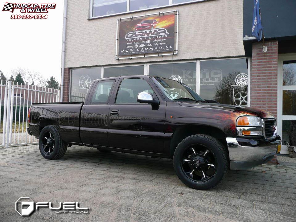vehicle gallery/gmc sierra fuel dune d523 20X9  Black & Milled wheels and rims