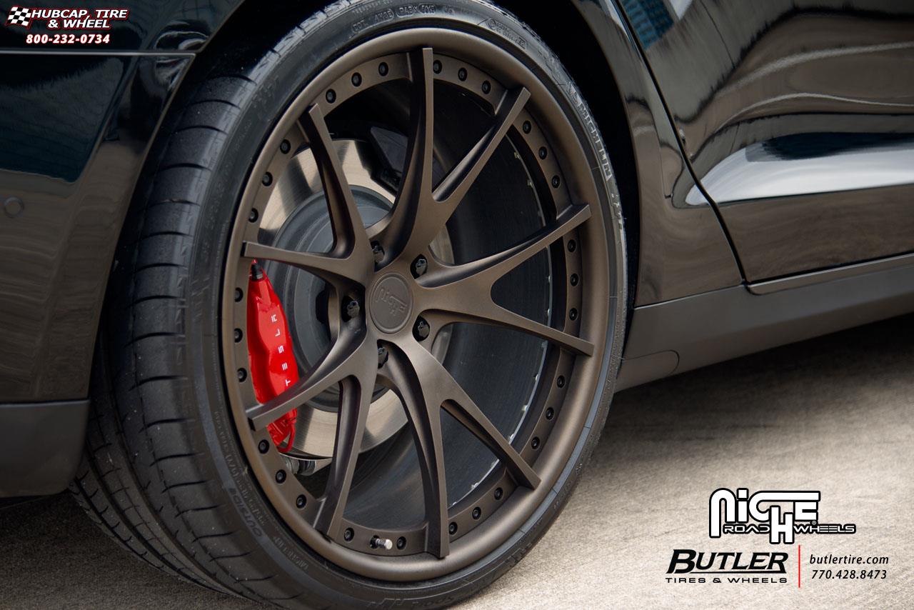 vehicle gallery/tesla p85 niche stuttgart  Textured Bronze wheels and rims
