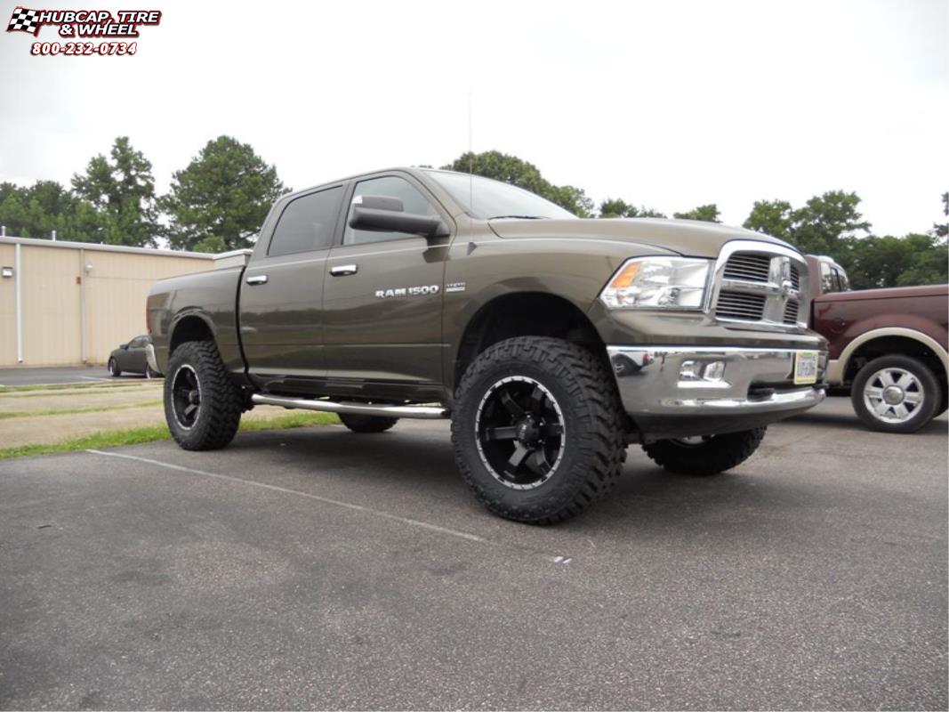 vehicle gallery/ram 1500 moto metal mo967  Satin Black Machined wheels and rims