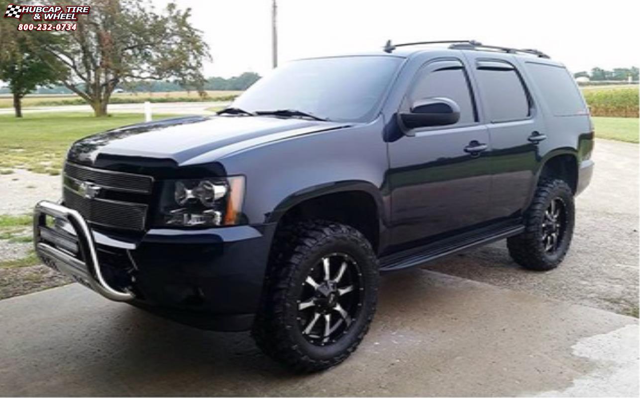 vehicle gallery/chevrolet tahoe moto metal mo970  Gloss Black Machined Face wheels and rims