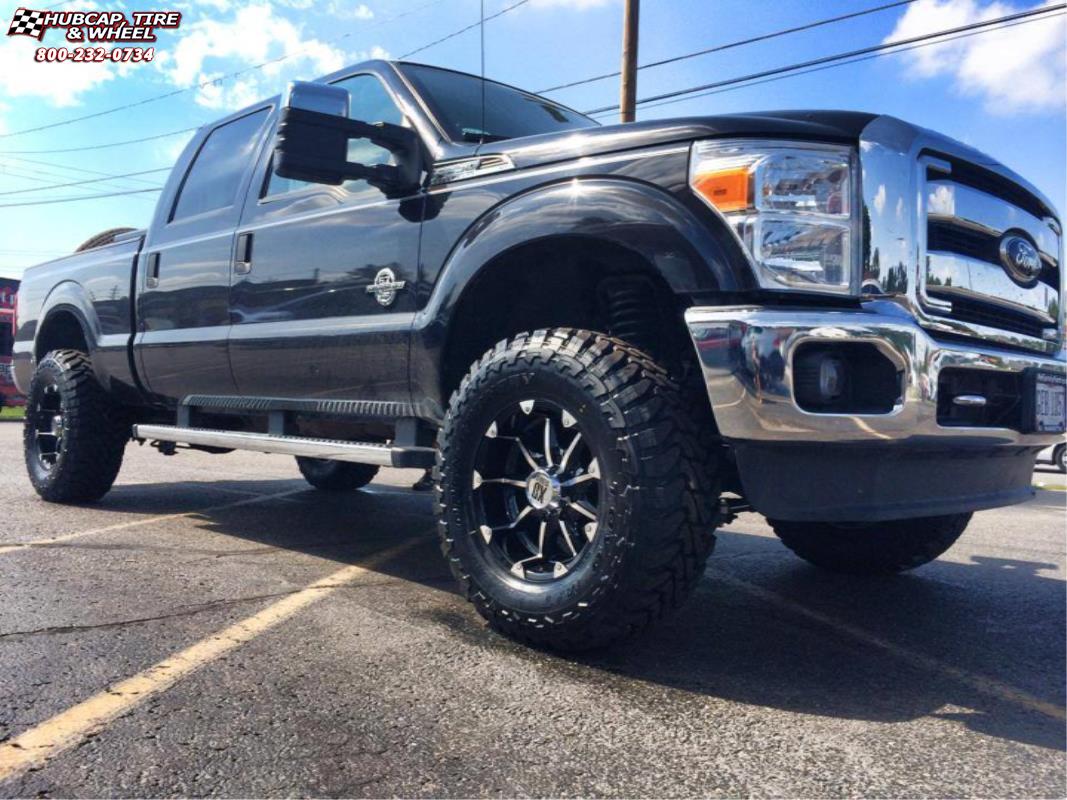 vehicle gallery/ford f 250 xd series xd779 badlands x  Gloss Black Machined wheels and rims