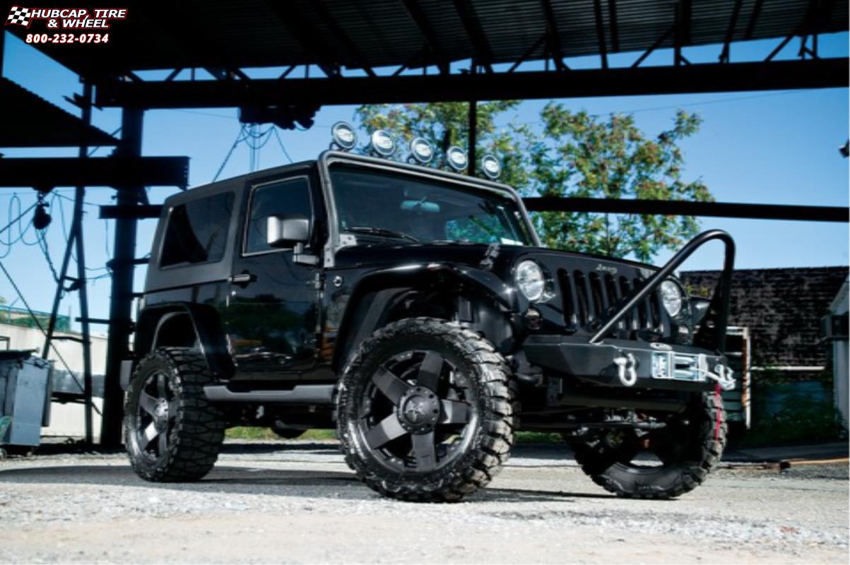 vehicle gallery/jeep wrangler xd series xd775 rockstar x  Matte Black wheels and rims