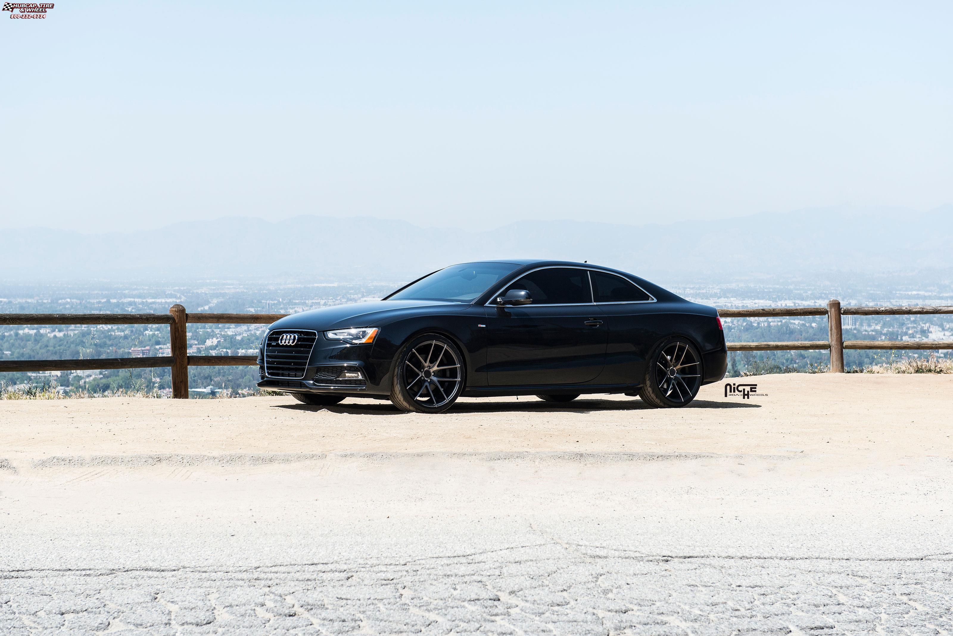 vehicle gallery/audi s5 niche targa m130  Black & Machined with Dark Tint wheels and rims