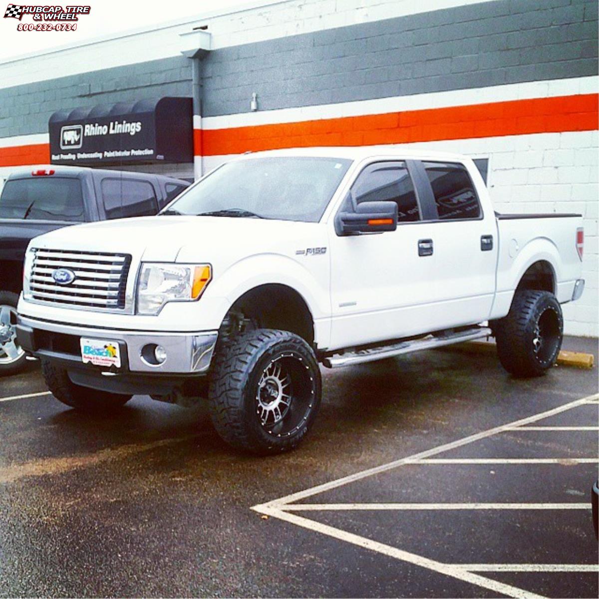 vehicle gallery/ford f 150 xd series xd809 riot x  Matte Black Machined wheels and rims