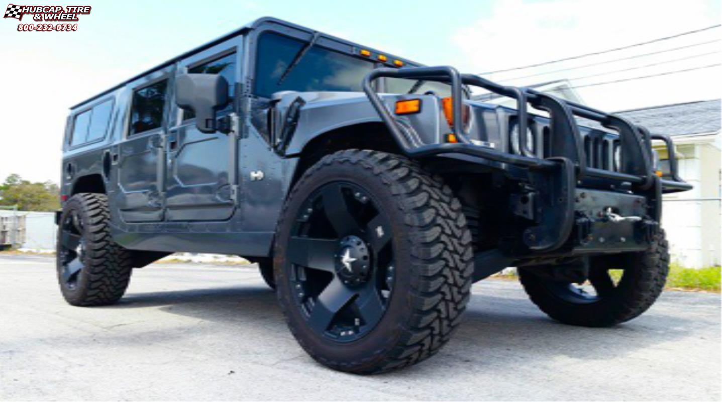 vehicle gallery/hummer h1 xd series xd775 rockstar x  Matte Black wheels and rims