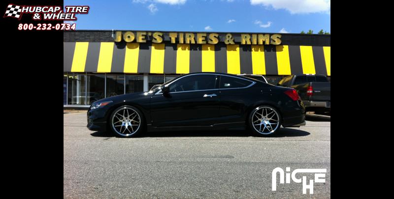 vehicle gallery/honda accord niche mugello m883 20x85  Matte Black Chrome Stainless wheels and rims