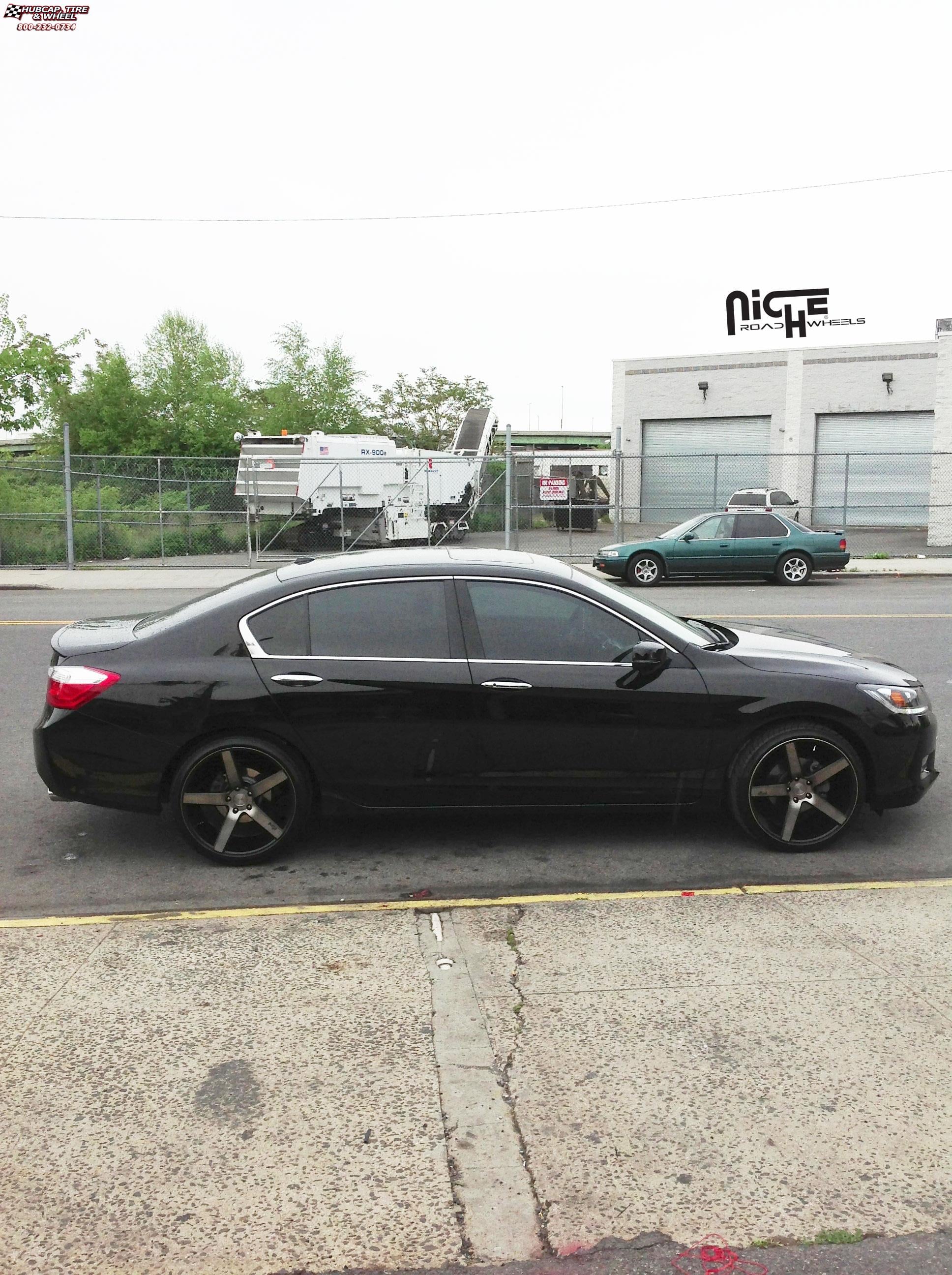 vehicle gallery/honda accord niche milan m134  Black & Machined with Dark Tint wheels and rims