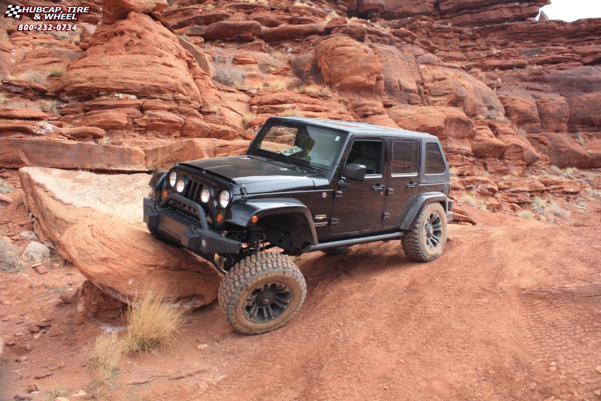 vehicle gallery/jeep wrangler xd series xd778 monster x  Matte Black wheels and rims