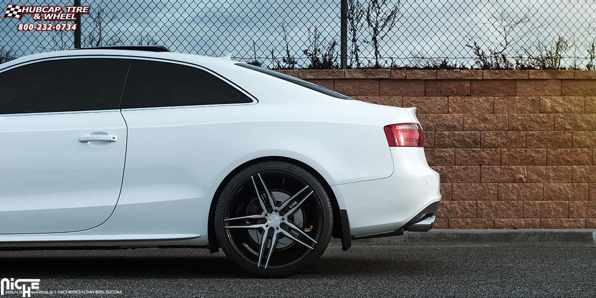 vehicle gallery/audi s5 niche turin m169 20x105  Gloss Black Brushed wheels and rims