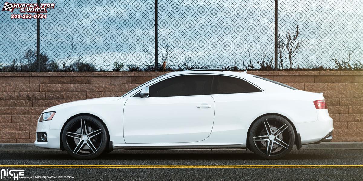 vehicle gallery/audi s5 niche turin m169 20x105  Gloss Black Brushed wheels and rims