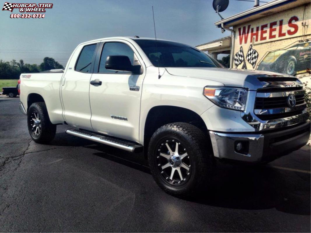 vehicle gallery/toyota tundra xd series xd798 addict  Matte Black Machined wheels and rims