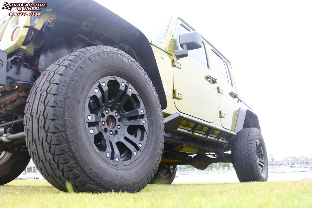 vehicle gallery/jeep wrangler xd series xd778 monster x  Matte Black wheels and rims