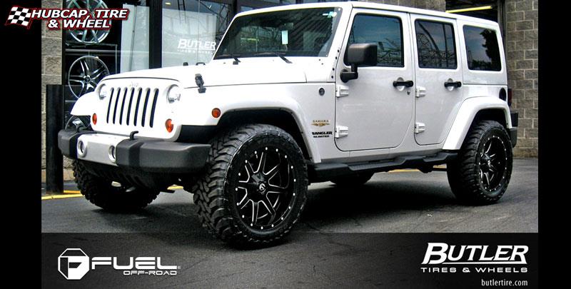 vehicle gallery/jeep wrangler fuel maverick d262 20X10  Black & Milled wheels and rims
