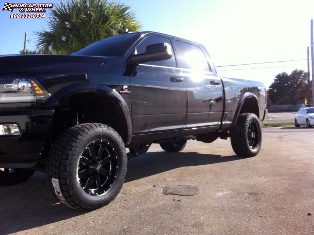 vehicle gallery/ram 1500 moto metal mo962  Gloss Black & Milled wheels and rims