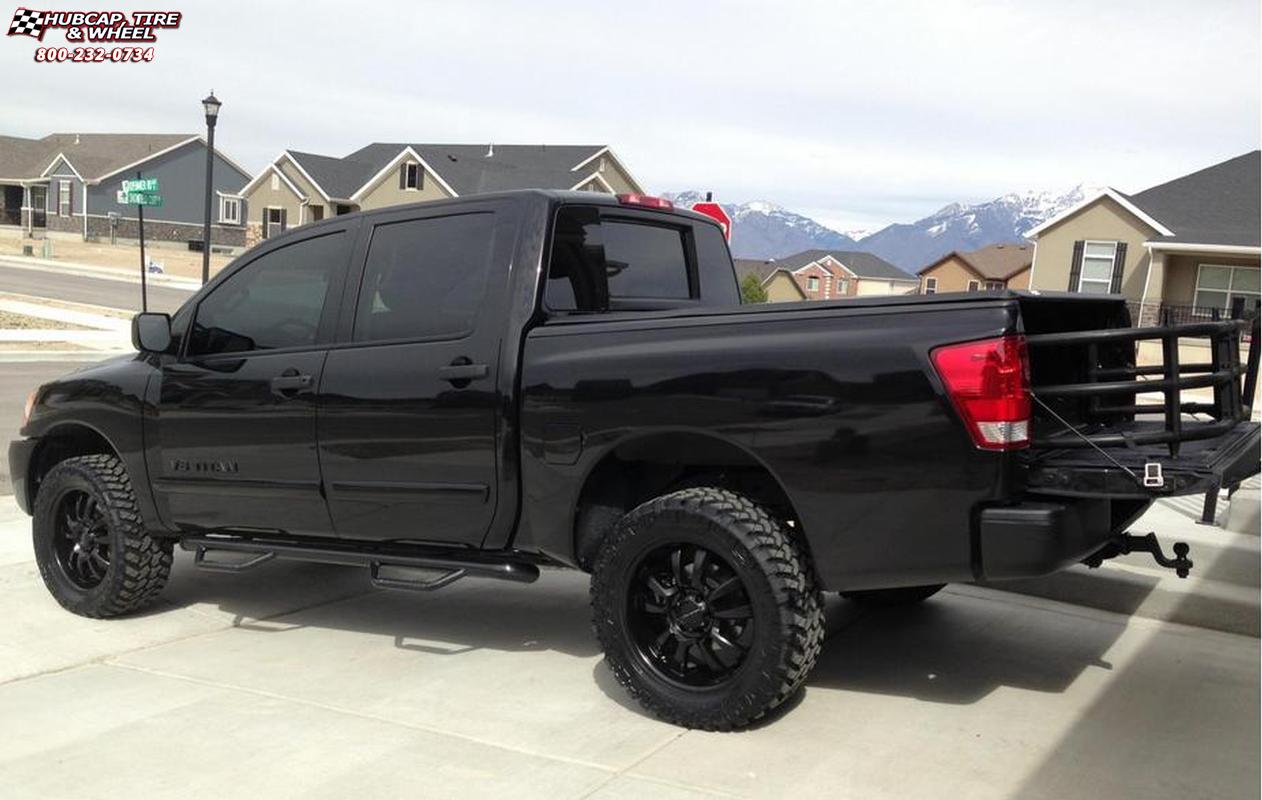 vehicle gallery/2013 nissan titan xd series km673 skitch  Satin Black wheels and rims