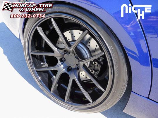 vehicle gallery/bmw m3 niche targa 20x9 Gloss Black with Brushed Face wheels and rims