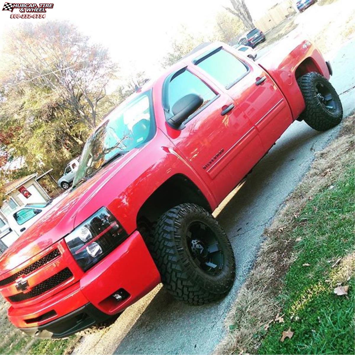 vehicle gallery/chevrolet silverado 1500 xd series xd811 rockstar 2  Satin Black and Black Inserts wheels and rims
