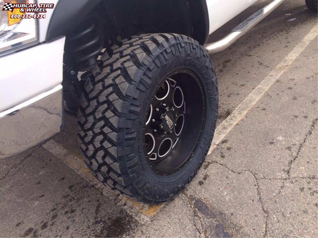 vehicle gallery/ram 2500 moto metal mo964  Satin Black Milled wheels and rims