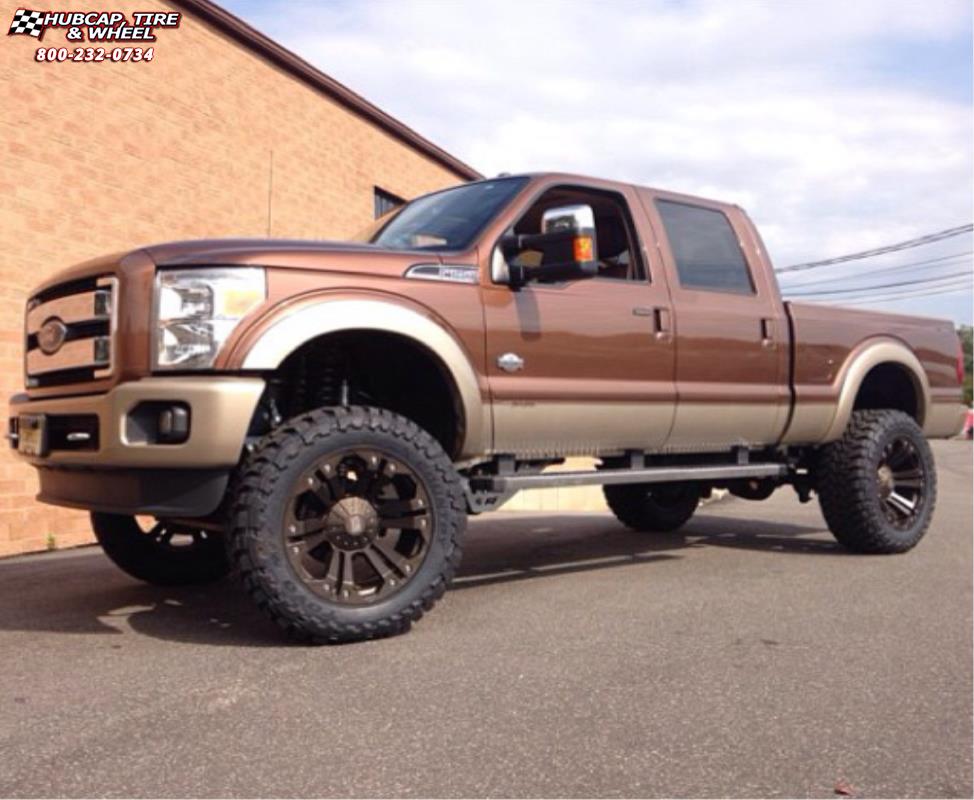 vehicle gallery/ford f 250 xd series xd778 monster x  Matte Black wheels and rims