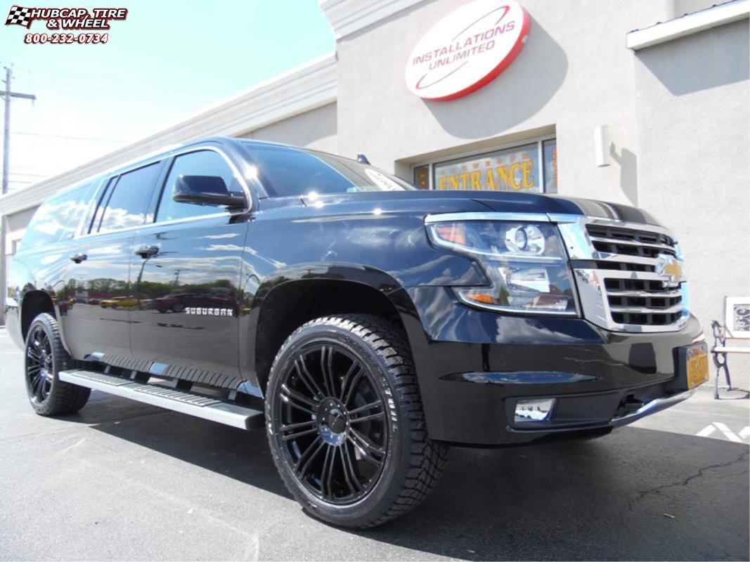 vehicle gallery/chevrolet suburban xd series km677 d2  Gloss Black wheels and rims