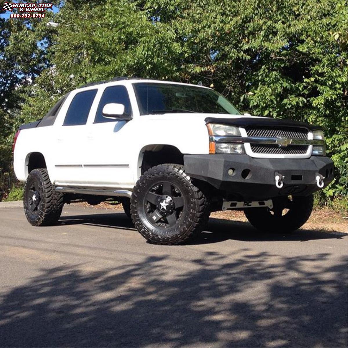 vehicle gallery/chevrolet avalanche xd series xd775 rockstar x  Matte Black wheels and rims