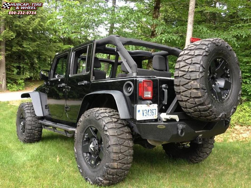vehicle gallery/2012 jeep wrangler xd series xd775 rockstar x  Matte Black wheels and rims