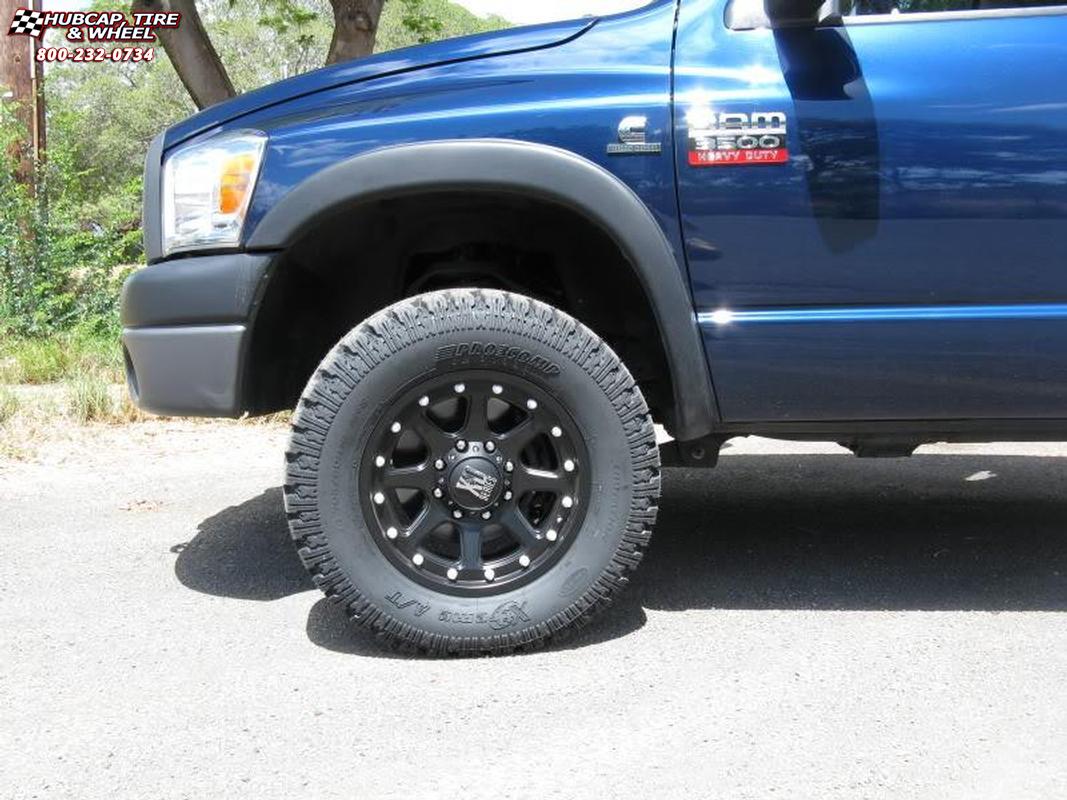 vehicle gallery/2008 dodge ram 3500 xd series xd798 addict 18x Matte Black wheels and rims