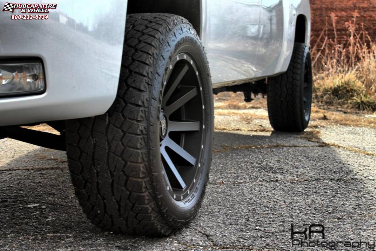 vehicle gallery/chevrolet silverado 1500 xd series xd818 heist  Satin Black wheels and rims