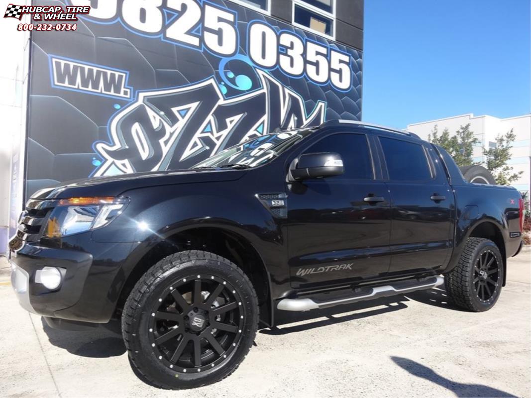vehicle gallery/ford ranger wildtrak xd series xd818 heist  Satin Black wheels and rims