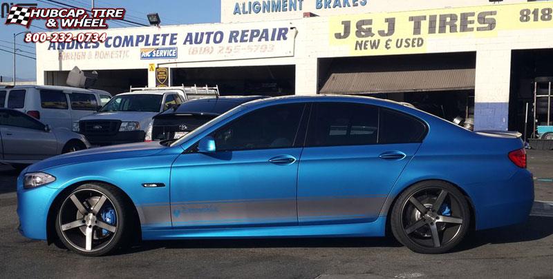 vehicle gallery/bmw 535i m niche milan m134 20x85  Black & Machined with Dark Tint wheels and rims