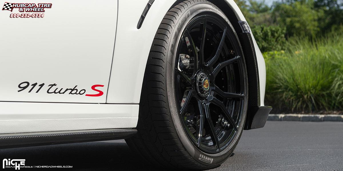 vehicle gallery/porsche 911 niche ascari 20x9  Gloss Black wheels and rims